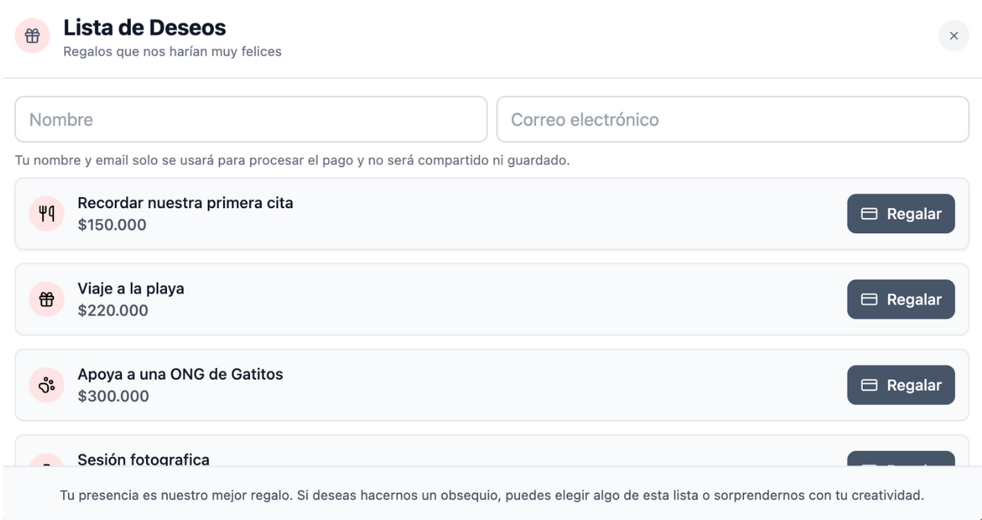 Lista de regalos